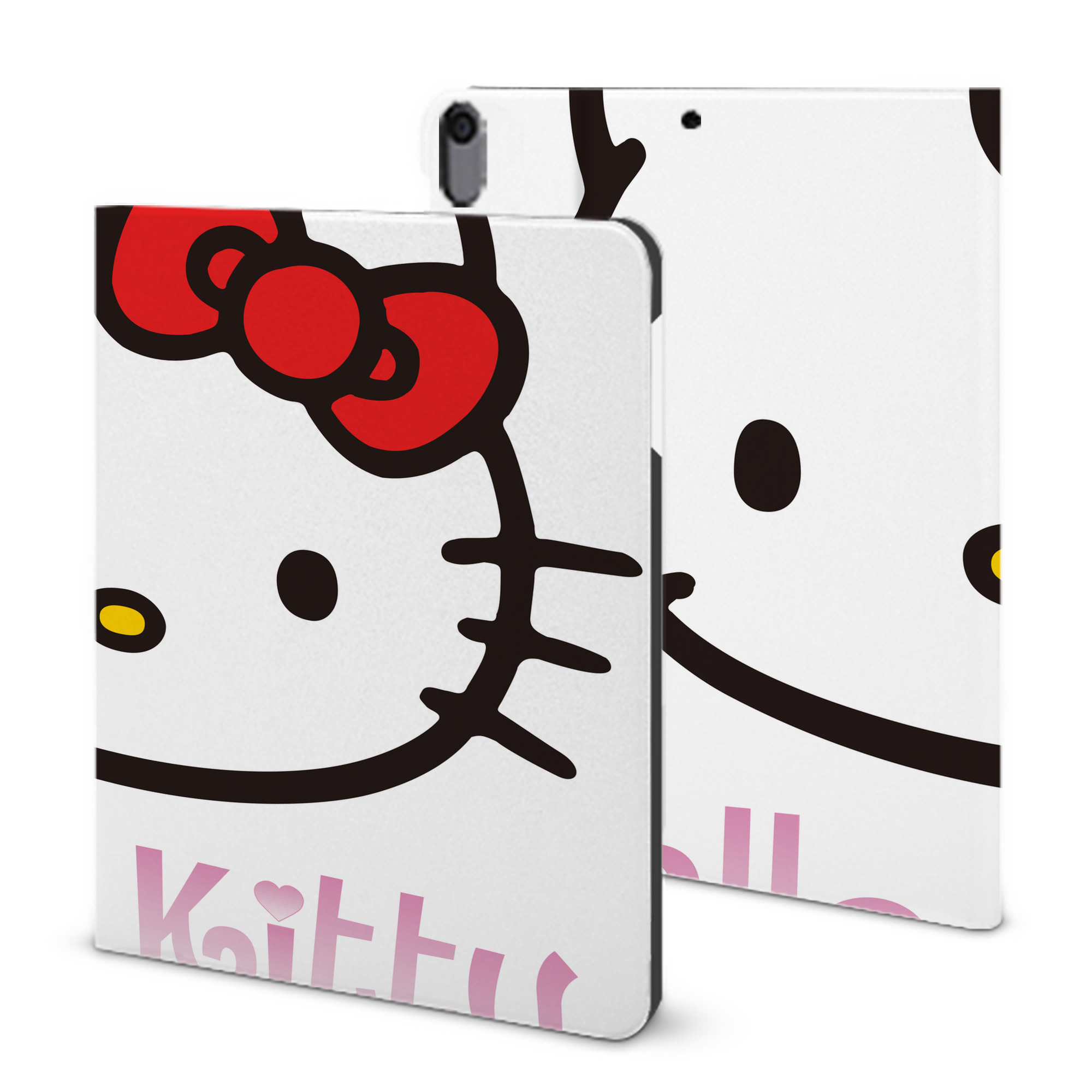 （画像用） Hello Kitty ハローキティ IPad ケース ブック型 PUレザー TPU 耐衝撃 軽量 薄型 ペン収納なし 全面保護 IPad 各モデル対応